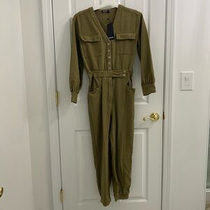 Utility Khaki Jumpsuit